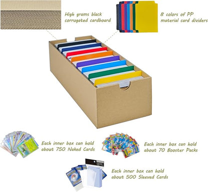 4 Sets Trading Card Storage Boxes, Includes 16-750 CT Boxes & 64 Dividers - Image 5