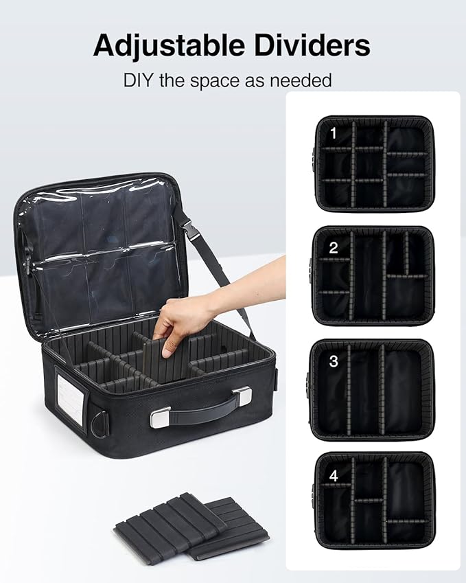 Luxtude Trading Card Case w/Adjustable Dividers, Large Top Loader Card Storage - Image 3