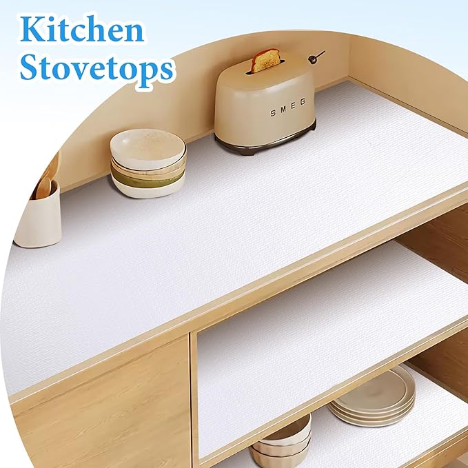Shelf Liners for Kitchen Cabinets 17in x 30FT Non Adhesive Drawer Liner White - Image 6