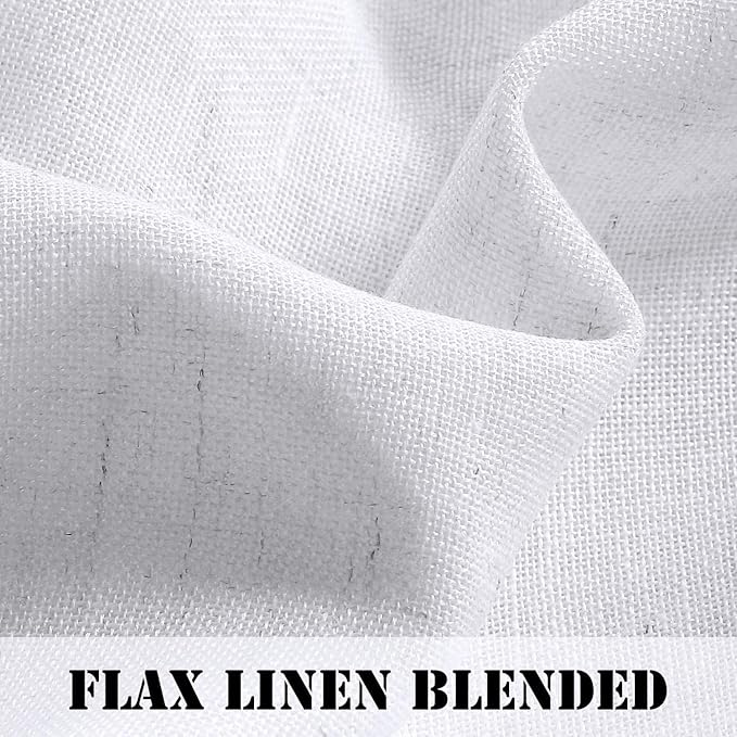 H.VERSAILTEX Linen Curtains Pair Set Functional Open Weave Curtain Highly - Image 3