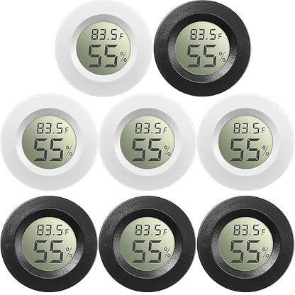 Weewooday 8 Pcs Mini Hygrometer Thermometer Round Digital Humidity Gauge by Weewooday