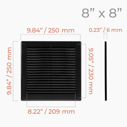 2-Pack 10" x 10" Square Air Vent Cover – Black Plastic Vent Deflector - Image 4