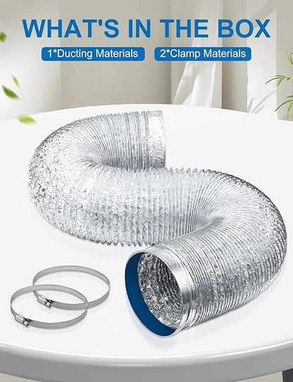 Wathai 4 Inch Flexible Dryer Vent Hose, 10ft Thick Aluminum Foil Ducting Kit - Image 6