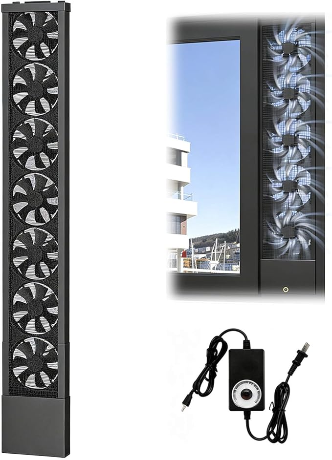 Vertical Window Exhaust Fan for Sliding Windows-Easy Tool-Free Installation by Unknown