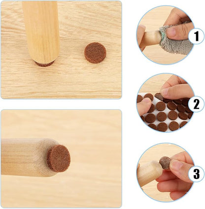 48 Pcs Brown Felt Cabinet Door Pads, 1/2 Inches Diameter Self Adhesive Felt - Image 7