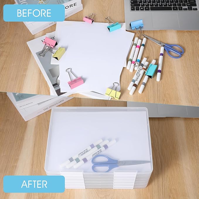 6 Pack A4 File Portable Project Case, Plastic Storage Box - Image 3