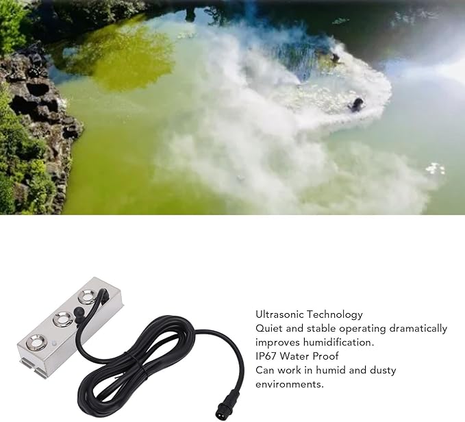Ultrasonic Fogger Humidifier Mist Maker 3 Heads 36V Stainless Steel Low Noise - Image 2