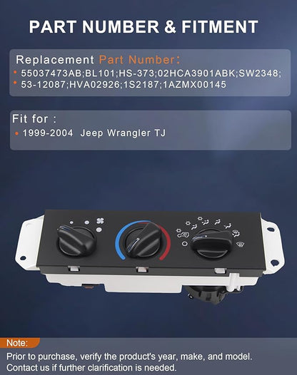 Flecto HVAC A/C Heater Climate Control Panel - Image 2