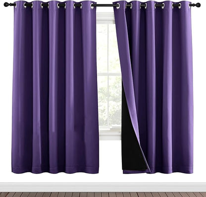 NICETOWN Lilac Purple Full Shade Curtain Panels, Pair of Energy Smart & Noise by NICETOWN