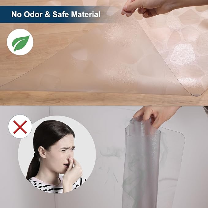 Clear Area Mat for Hard Floors, Pebble Patterned Waterproof Rug Protector Floor - Image 3