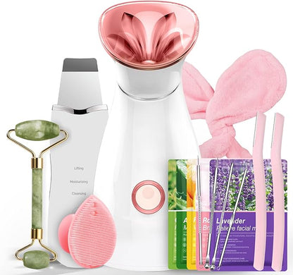 Facial Steamer Skin Care Kit: Face Steamer Home Spa Deep Cleaning Unclogs Pores by Colorfarm