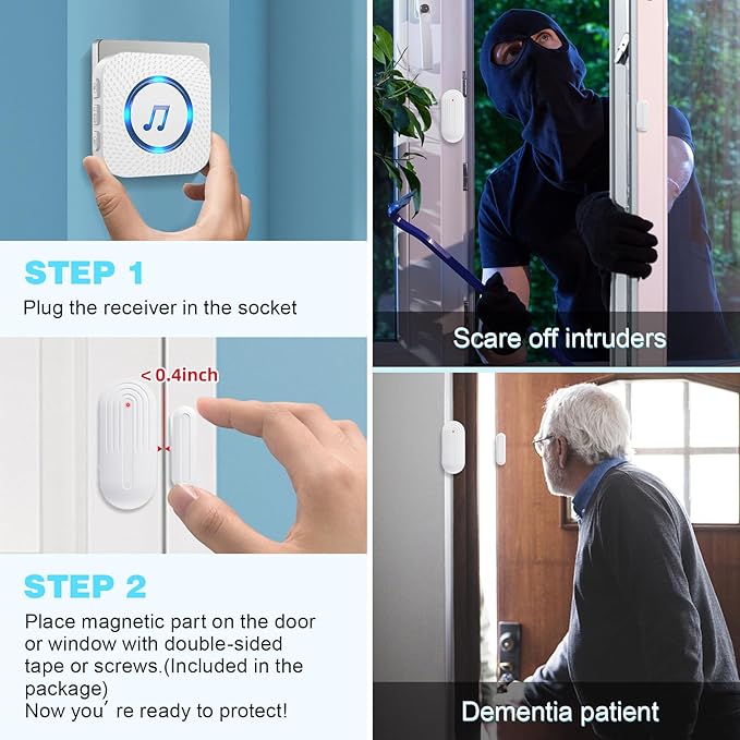 SanJie Door Sensor Chime When Door Opens, Door Entry Chime - Image 5