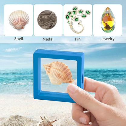 20 Pcs Seashell Holder, 3D Floating Display Box 2.7 x 2.7 Inches, Transparent - Image 6