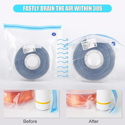 AMOLEN Filament Storage Bags Vacuum Kit, Cleaning Drying Sealed 16 Bags - Image 3