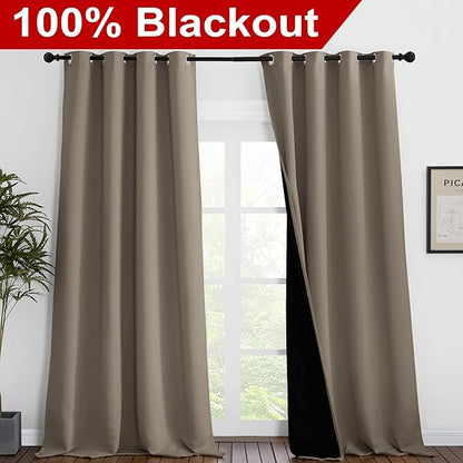 NICETOWN 100% Blackout Blinds, 52 inches x 102 inches, Laundry Room Decor - Image 2