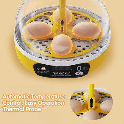 4 Eggs Mini Incubator with Transparent Lid, 7W Automatic Temperature Humidity - Image 9