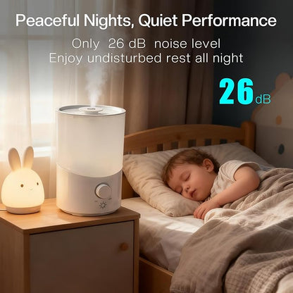 Cool Mist Humidifier for Bedroom, 3L Top Fill Ultrasonic Air Humidifier - Image 6
