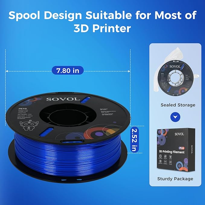 Sovol 3D Printer PETG Filament 1.75mm 1KG, High Precision, Strong Toughness - Image 8