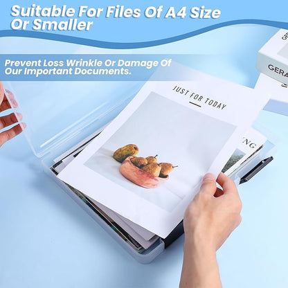 6 Pcs Clear A4 File Box Document Plastic Storage Box Paper Plastic Case Board - Image 6