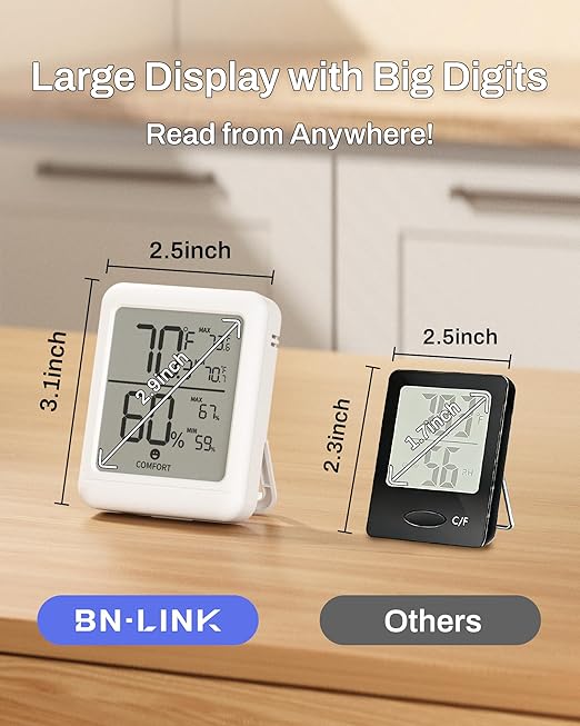 BN-Link Digital Hygrometer Indoor Thermometer Room, Digital Temperature and - Image 4