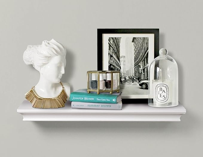 AHDECOR White Floating Shelves Wall Mounted, Deeper Wall Storage Shelf - Image 3