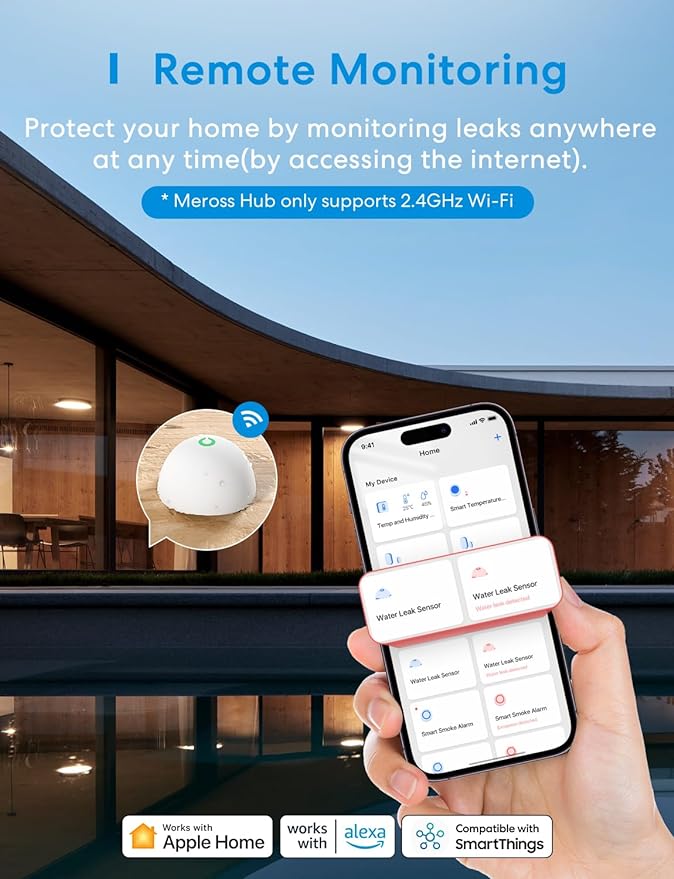 Meross Smart Water Sensor Alarm 3 Pack, WiFi Water Leak Detector Support Apple - Image 4