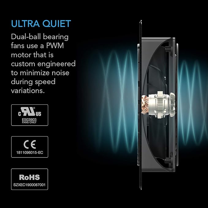 AC Infinity AIRPLATE S5, Quiet Cooling Fan System 8" - Image 4