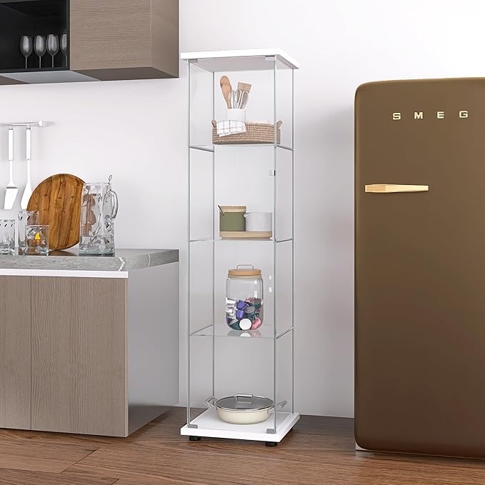 Yoluckea 4 Shelves Glass Display Cabinet - Image 8