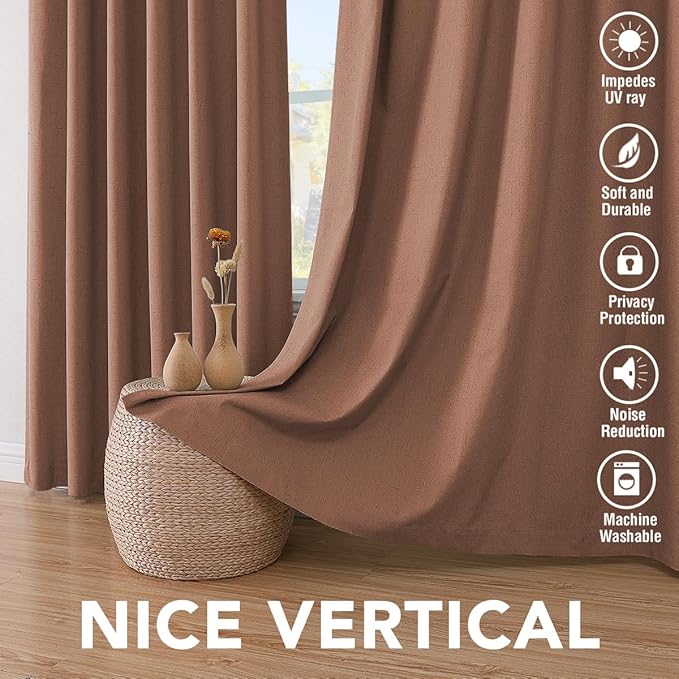 H.VERSAILTEX Bedroom Curtains Blackout Linen Blackout Curtains 84 Inches Long - Image 7
