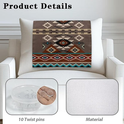 Brown Aztec Headrest Cover for Small Recliner Washable Couch Protective Cover - Image 3