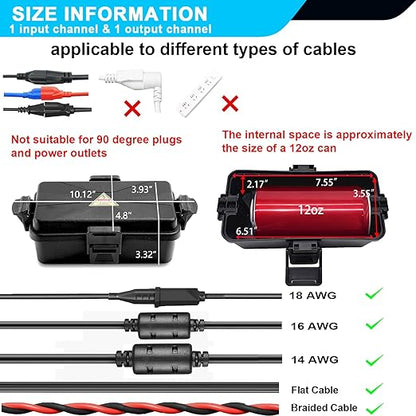 Outdoor Electrical Box Waterproof IP54 Black Outdoor Extension Cord Cover - Image 2