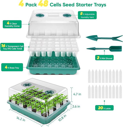 192 Cells Seed Starter Tray, Seed Starter Kit - Image 3