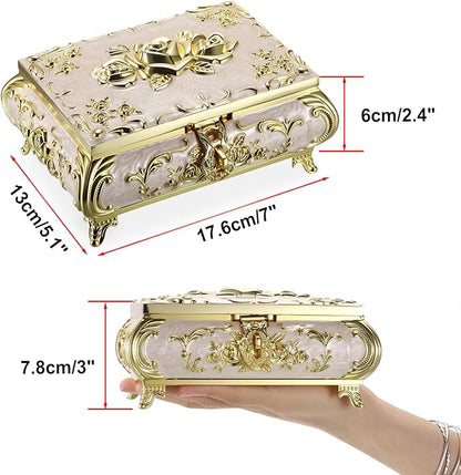 Hipiwe Jewelry Storage Chest Rectangular Keepsake Storage Box Trinket - Image 3