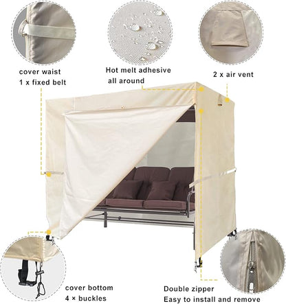 Outdoor 3 Triple Seater Hammock Swing Cover - Image 4
