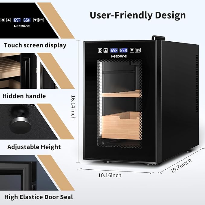 NEEDONE 16L Pro 1S Cigar Humidor, Smart Humidity & Temp Quiet Control, Holds - Image 8