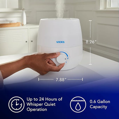 Vicks NaturalCare Cool Mist Ultrasonic Humidifier, Small Room Humidifier - Image 4