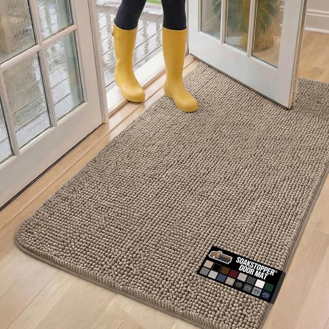 GORILLA GRIP SOAKSTOPPER Dog Door Mat, 60x36 Machine Washable Rug Absorbent by GorillaGrip