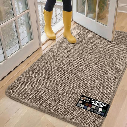 GORILLA GRIP SOAKSTOPPER Dog Door Mat, 60x36 Machine Washable Rug Absorbent by GorillaGrip