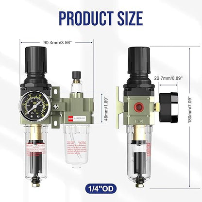 Auto Drain NPT 1/4 Air Regulator - Image 2