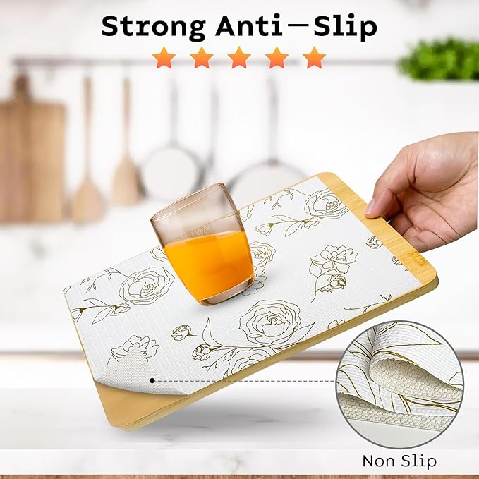 Shelf and Drawer Liner for Kitchen Cabinets Non-Adhesive, Strong Grip Non-Slip - Image 2