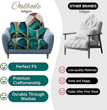 8Pcs Stretch Patio Cushion Cover, Art Deco Geometric Pattern Couch & Sofa - Image 3