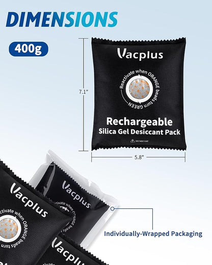 Vacplus 2 Pack 400g Reusable Desiccant Packs - Image 7
