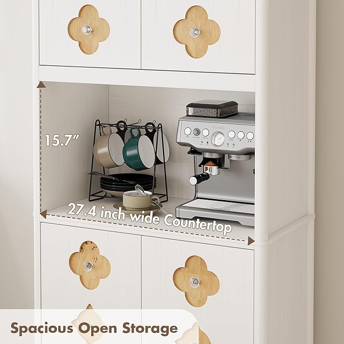 Garvee 72" Tall Pantry Cabinet, Kitchen Hutch Storage Cabinet - Image 2