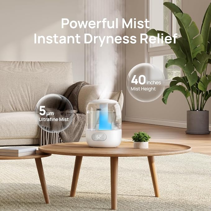 DREO Humidifiers for Bedroom, Cool Mist 3L Humidifiers - Image 5