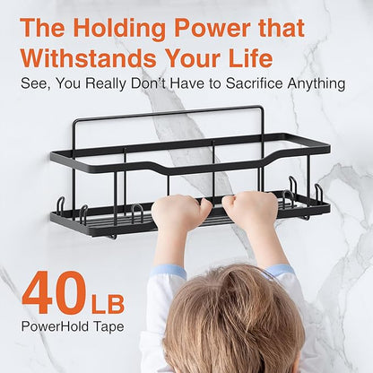 Shower Caddy Bathroom Shelves, The Athena Silken 4 Set, 40LB Capacity, Adhesive - Image 5