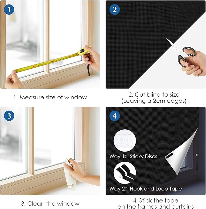 Blackout Window Cover, Portable Window Blinds, Travel DIY Window Black Out - Image 9