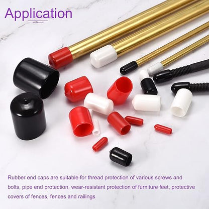 DMiotech 100 Pack 7.5mm ID White Screw Thread Protectors Rubber End Caps Bolt - Image 3