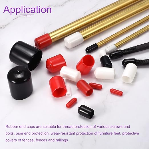 DMiotech 100 Pack 6mm ID White Screw Thread Protectors Rubber End Caps Bolt - Image 3