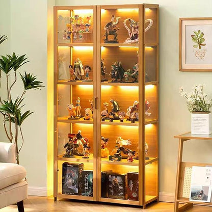 Display Cabinet with Acrylic Glass Doors, Tall Storage Cabinet with Adjustable - Image 7