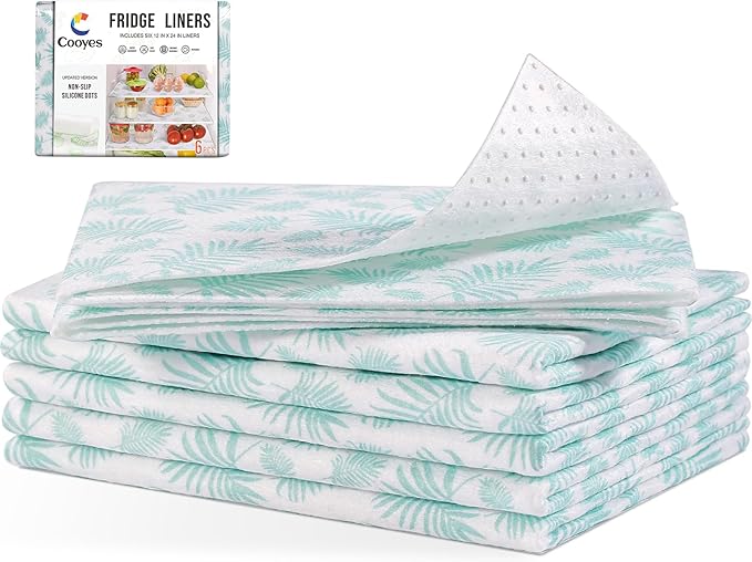 Cooyes Absorbent Refrigerator Liners, Non Slip Shelf Liner by Cooyes